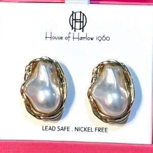 House of Harlow 1960 Faux Pearl Stud Earrings NWT